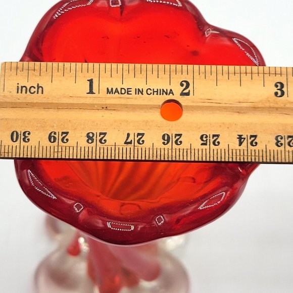 Ruby Red & Clear Hand-blown Vase - Picture 4 of 7